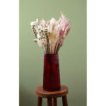 Blush_toned_dried_flower_bouquet_in_red_ribbed_vase_fbe40 Bl