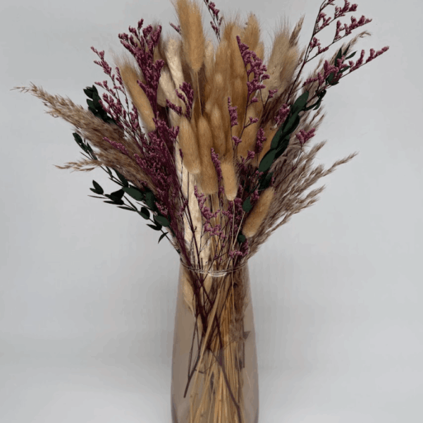 Bohodriedflowerhomedecorpampasgrasspinkstemsgreeneucalyptusdouceurdesplumes4