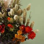 Closeup Red Yellow Purple Dried Flower Bouquet Fb30