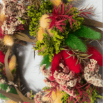 Closeup_red_yellow_green_dried_flower_wreath_