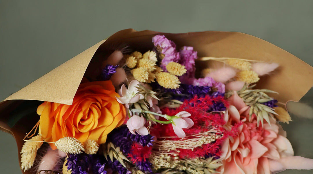 Colourful Dried And Artificial Flower Bouquet Large