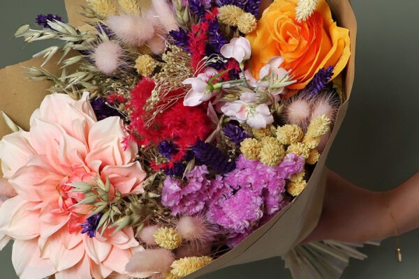 Colourful Dried And Artificial Flower Bouquet Large