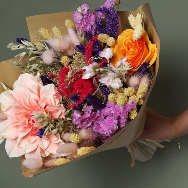 Colourful Dried And Artificial Flower Bouquet Large