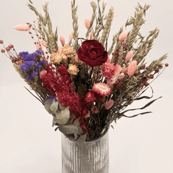Scarlett dried flower bouquet – large deep burgundy dried floral arrangement