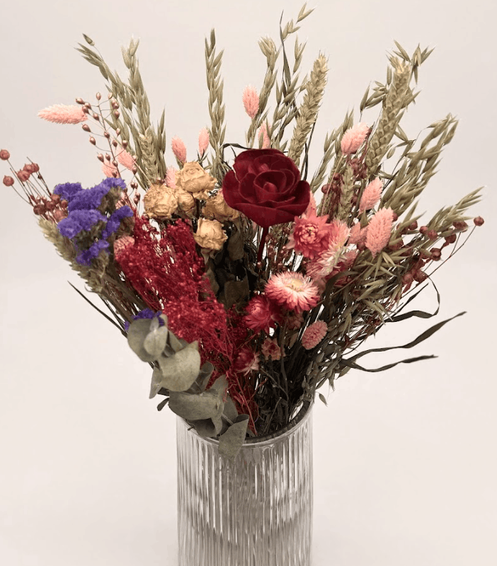 Scarlett dried flower bouquet – large deep burgundy dried floral arrangement