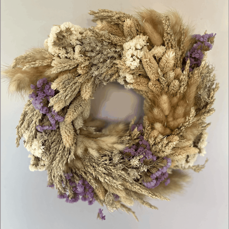 Rupert Wreath - Dried flower wreath with purple accents