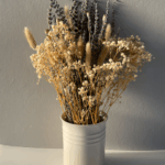Dried_lavender_floral_bouquet_in_white_vase_