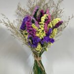 Hand_tied_dried_floral_arrangement_fuschia_lavender_lemon_yellow_db Fgt001_3