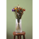 Multi Coloured Dried Flower Bouquet In Vase Purple Orange Red Flowers Cfb30