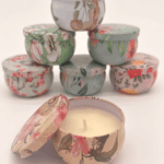 Small_pink_floral_candle_tins dried flower arrangement